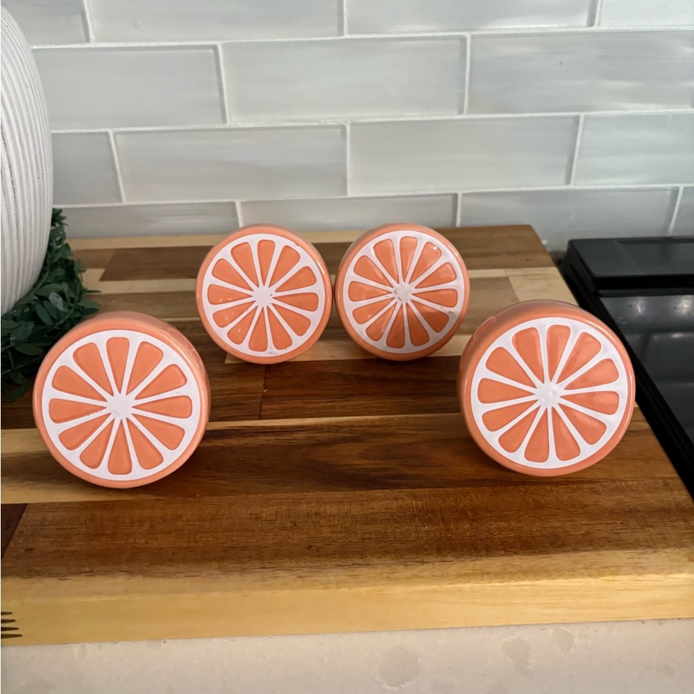 Target Set of 4 Oranges Threshold Ceramic Fruit Half Orange Kitchen Dining Decor